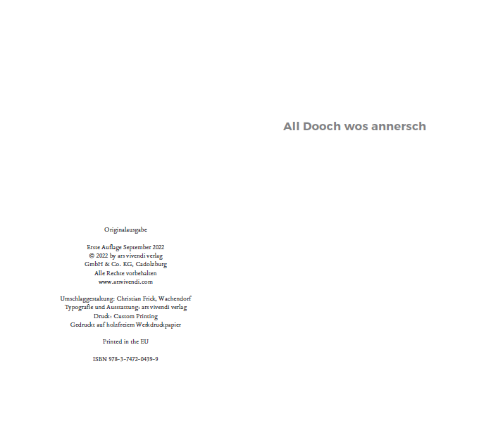 Beispielinhalt (Bild) All Dooch wos annersch