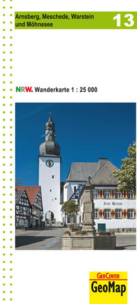 Vorderes Coverbild Arnsberg, Meschede, Warstein und Möhnsee Blatt 13, topographische Wanderkarte NRW