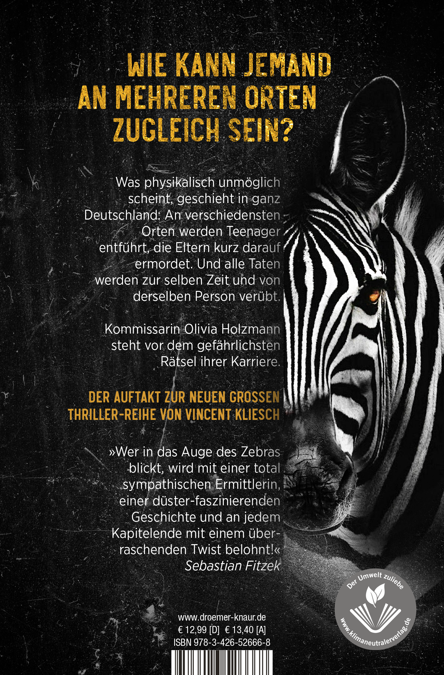 Rückseitencover Im Auge des Zebras