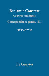 Vorderes Coverbild Correspondance 1795–1799