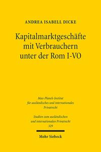 Vorderes Coverbild Kapitalmarktgeschäfte mit Verbrauchern unter der Rom I-VO