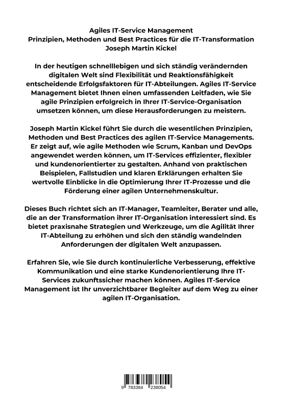 Rückseitencover Agiles IT-Service Management