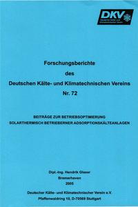 Vorderes Coverbild Beiträge zur Betriebsoptimierung solarthermische betriebener Adsorptionskälteanlagen