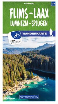 Vorderes Coverbild Kümmerly+Frey Wanderkarte 34 Flims, Laax 1:40.000