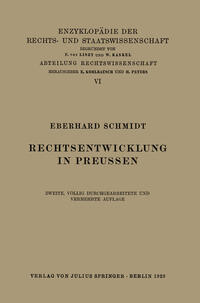 Vorderes Coverbild Rechtsentwicklung in Preussen