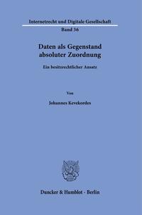 Vorderes Coverbild Daten als Gegenstand absoluter Zuordnung.