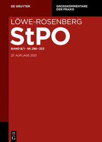 Vorderes Coverbild Löwe-Rosenberg. Die Strafprozeßordnung und das Gerichtsverfassungsgesetz / §§ 296-358