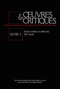 Vorderes Coverbild OEUVRES & CRITIQUES XLVIII, 2