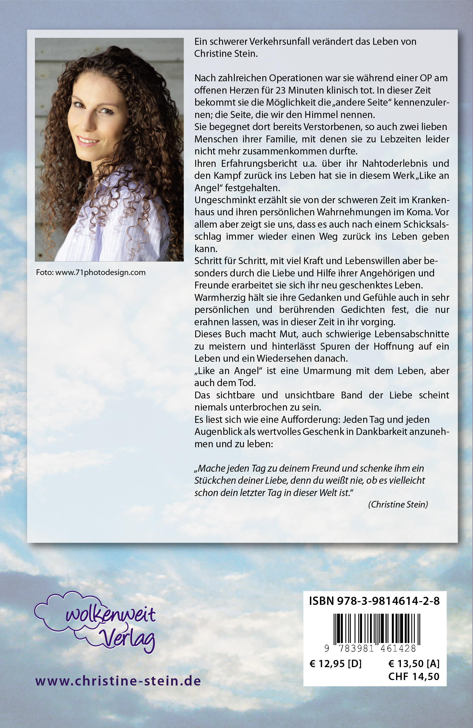 Rückseitencover Like an Angel - einmal Himmel und zurück