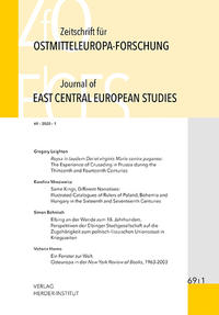 Vorderes Coverbild Zeitschrift für Ostmitteleuropa-Forschung (ZfO) 69/1 / Journal of East Central European Studies (JECES)