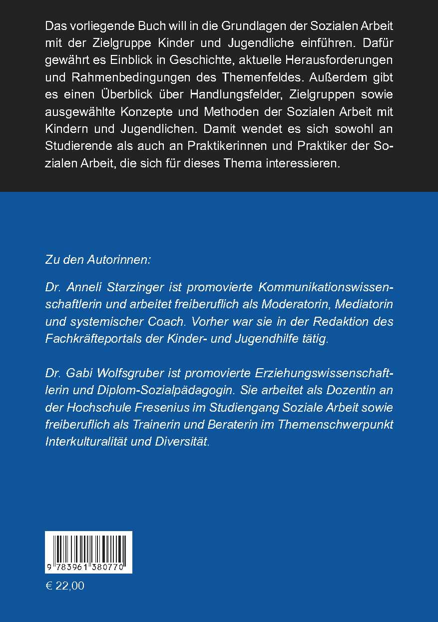 Rückseitencover Grundlagen der Sozialen Arbeit mit Kindern und Jugendlichen
