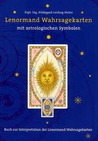 Vorderes Coverbild Lenormand Wahrsagekarten mit Astrologischen Symbolen