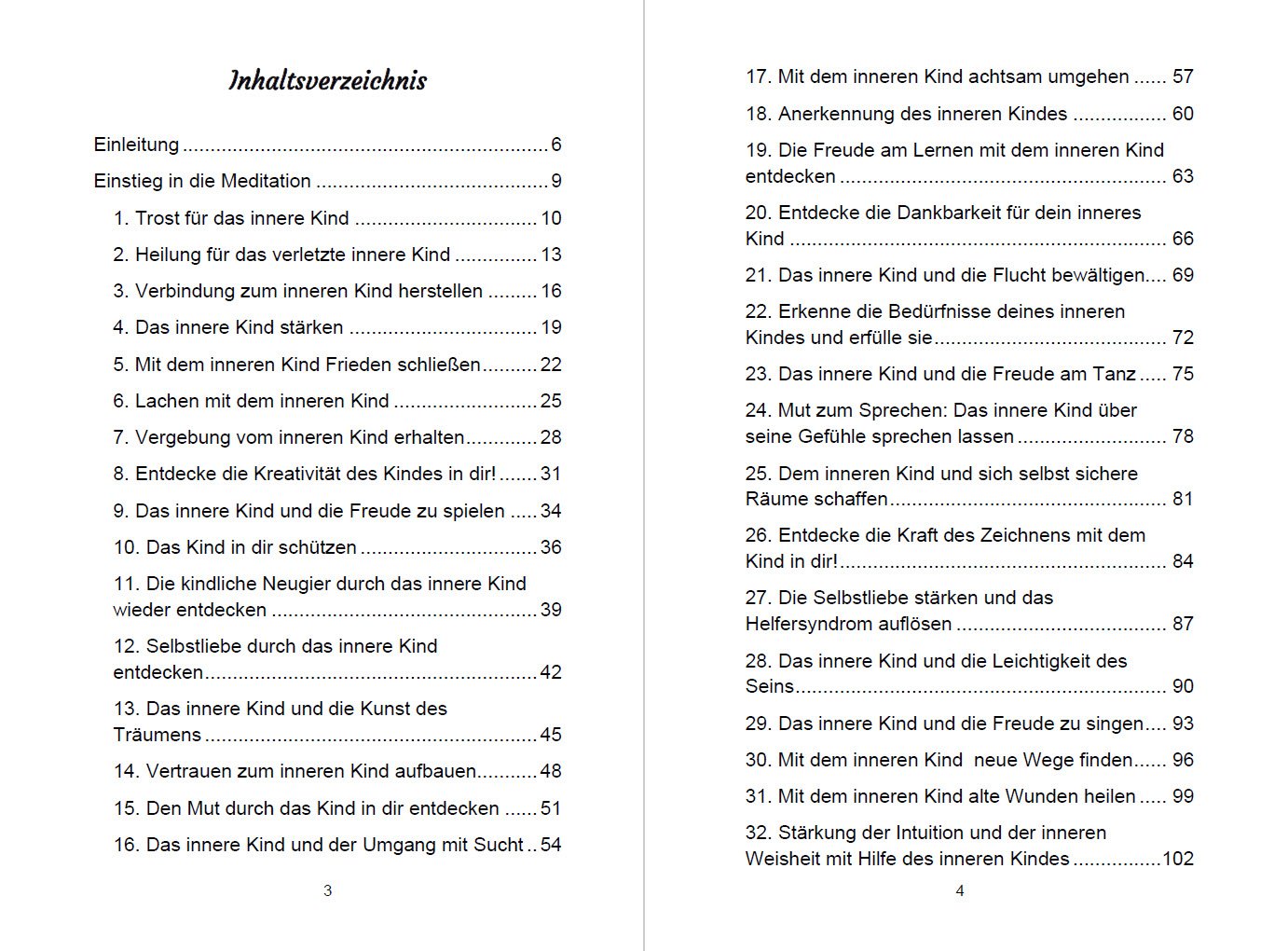 Beispielinhalt (Bild) 40 Meditationen für das innere Kind