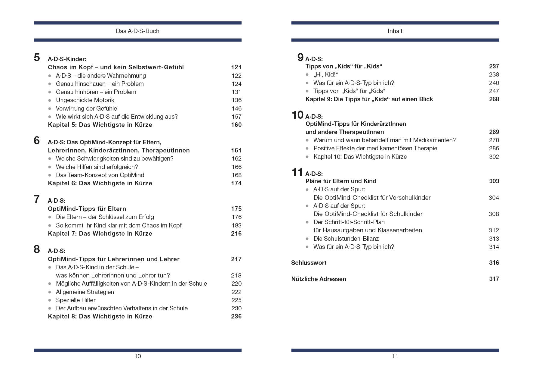 Beispielinhalt (Bild) Das ADS-Buch