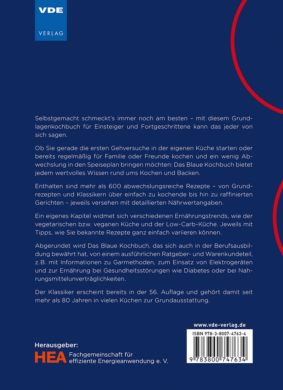Rückseitencover Das Blaue Kochbuch