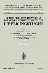 Vorderes Coverbild Beiträge zur Verbesserung der Gebrauchstüchtigkeit der Lieferungstuche