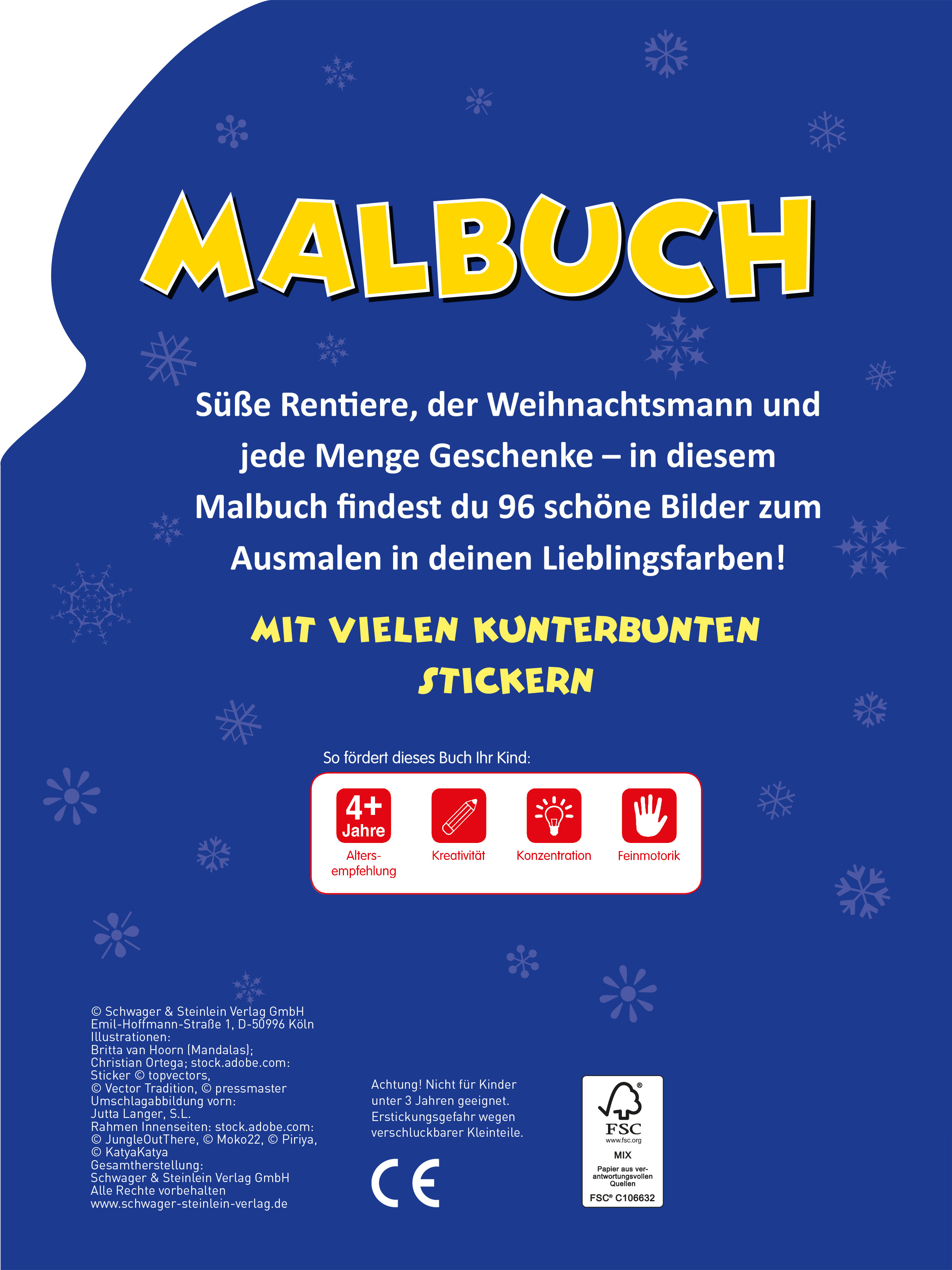 Rückseitencover Malbuch Weihnachtsmann