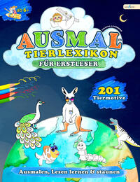 Vorderes Coverbild Ausmal-Tierlexikon für Erstleser