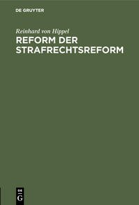 Vorderes Coverbild Reform der Strafrechtsreform