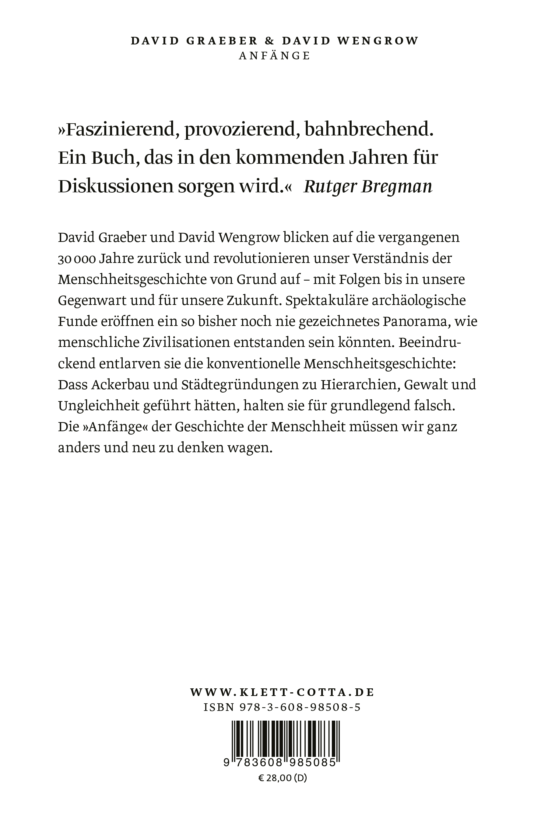 Rückseitencover Anfänge