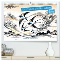 Vorderes Coverbild Das Leben der Schwalben - Getragen von Wind und Freiheit (hochwertiger Premium Wandkalender 2025 DIN A2 quer), Kunstdruck in Hochglanz