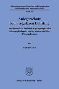 Vorderes Coverbild Anlegerschutz beim regulären Delisting