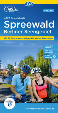 Vorderes Coverbild ADFC-Regionalkarte Spreewald Berliner Seengebiet, 1:75.000, mit Tagestourenvorschlägen, reiß- und wetterfest, E-Bike-geeignet, GPS-Tracks Download