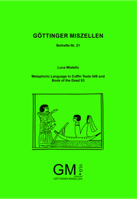 Vorderes Coverbild Metaphoric Language in Coffin Texts 548 and Book of the Dead 93
