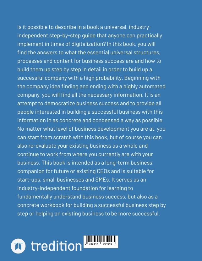 Rückseitencover Building a successful business step by step