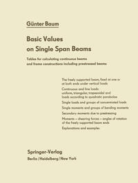 Vorderes Coverbild Basic Values on Single Span Beams