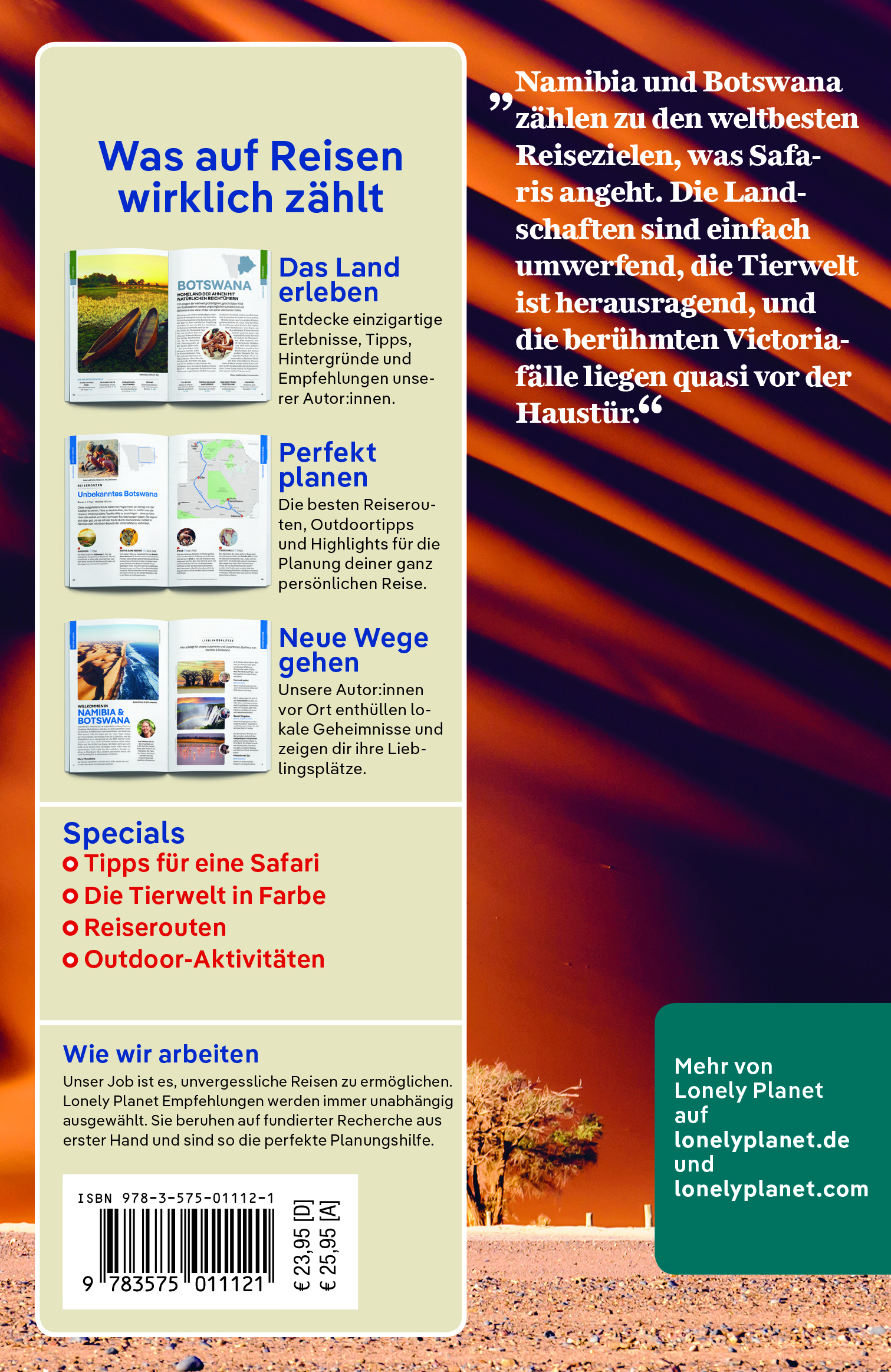Rückseitencover LONELY PLANET Reiseführer Namibia & Botswana