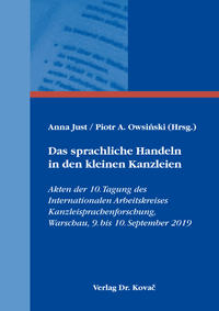 Vorderes Coverbild Das sprachliche Handeln in den kleinen Kanzleien