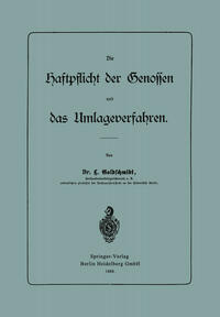 Vorderes Coverbild Die Haftpflicht der Genossen und das Umlageverfahren