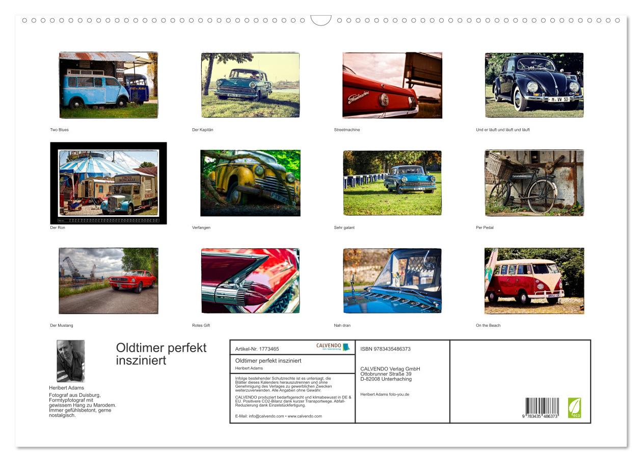 Beispielinhalt (Bild) Oldtimer perfekt insziniert (Wandkalender 2025 DIN A2 quer), CALVENDO Monatskalender