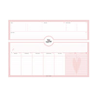 Vorderes Coverbild Schreibtischunterlage in pink/rosa aus Papier mit 50 Blatt zum Abreißen – Hochwertige Schreibtischunterlage im Format DIN A3