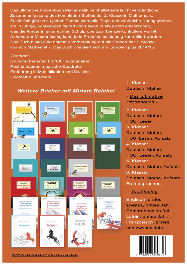 Rückseitencover Das ultimative Probenbuch Mathematik 2. Klasse. LehrplanPlus