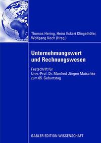 Vorderes Coverbild Unternehmungswert und Rechnungswesen