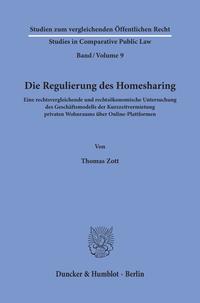Vorderes Coverbild Die Regulierung des Homesharing.