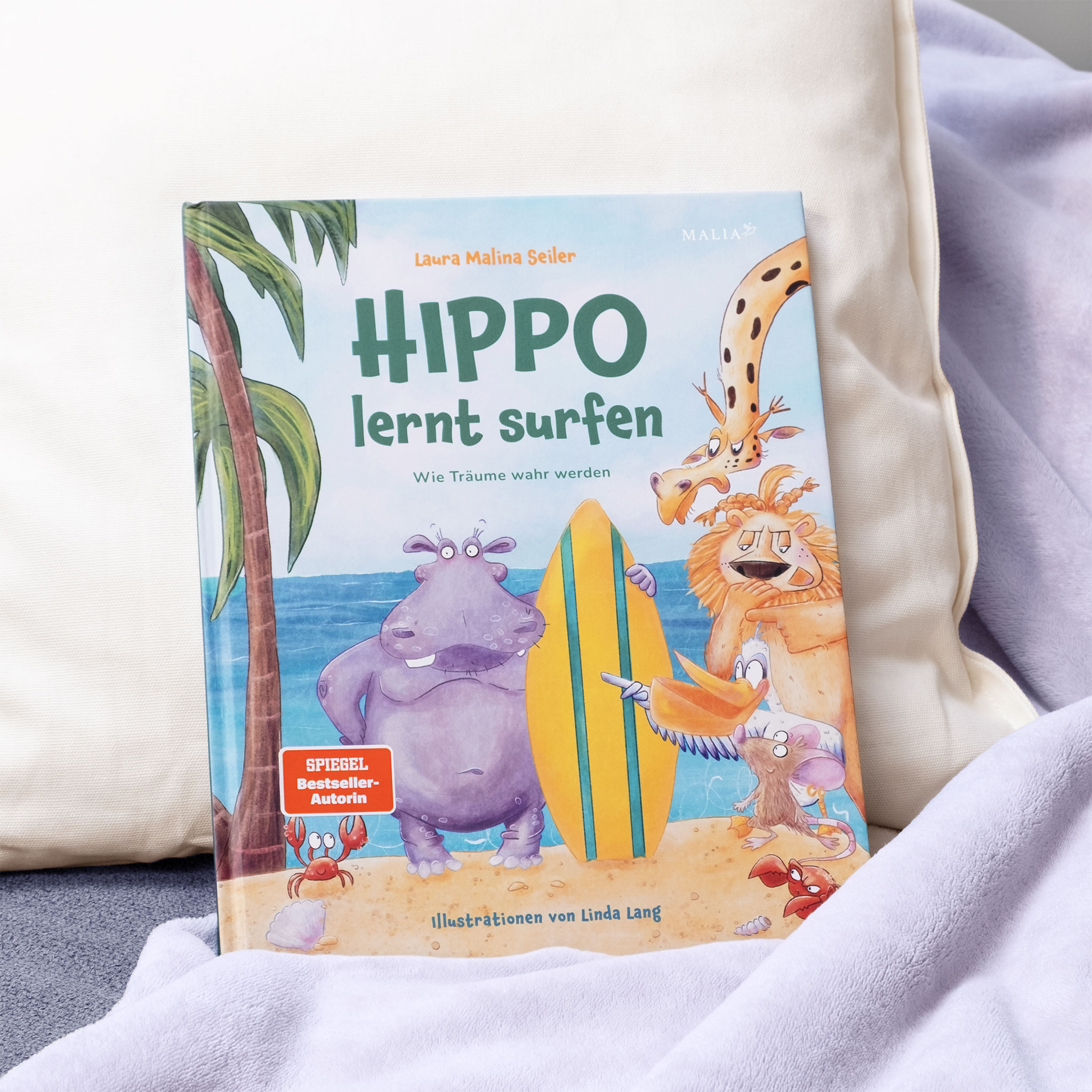 Beispielinhalt (Bild) Hippo lernt Surfen – Wie Träume wahr werden