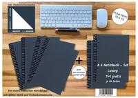 Vorderes Coverbild A 6 Notizbuch - Set, 5+1 gratis, Luxury 80 Seiten BLAU NEW LAPISLAZULI GLITTER-OPTIK, punktiert 10x10mm