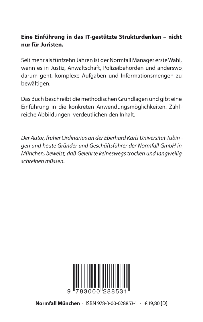 Rückseitencover Das Normfall Buch