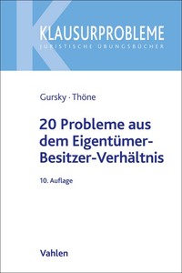 Vorderes Coverbild Klausurprobleme / 20 Probleme aus dem Eigentümer-Besitzer-Verhältnis