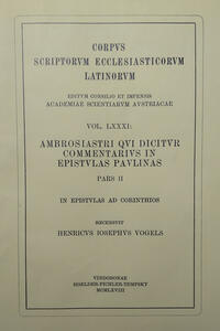 Vorderes Coverbild Ambrosiastri qui dicitur commentarius in epistulas Paulinas, pars secunda: In epistulas ad Corinthios