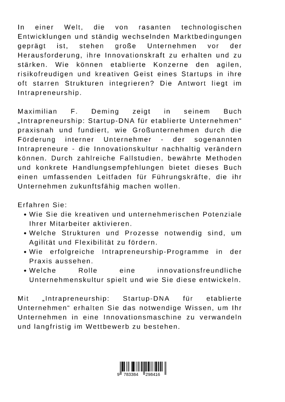 Rückseitencover Intrapreneurship