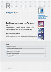 Vorderes Coverbild ift-Richtlinie MO-01/1 - Baukörperanschluss von Fenstern
