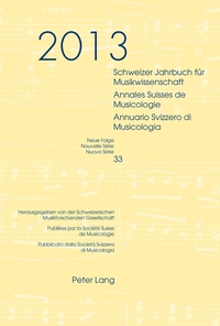 Vorderes Coverbild Schweizer Jahrbuch für Musikwissenschaft- Annales Suisses de Musicologie- Annuario Svizzero di Musicologia