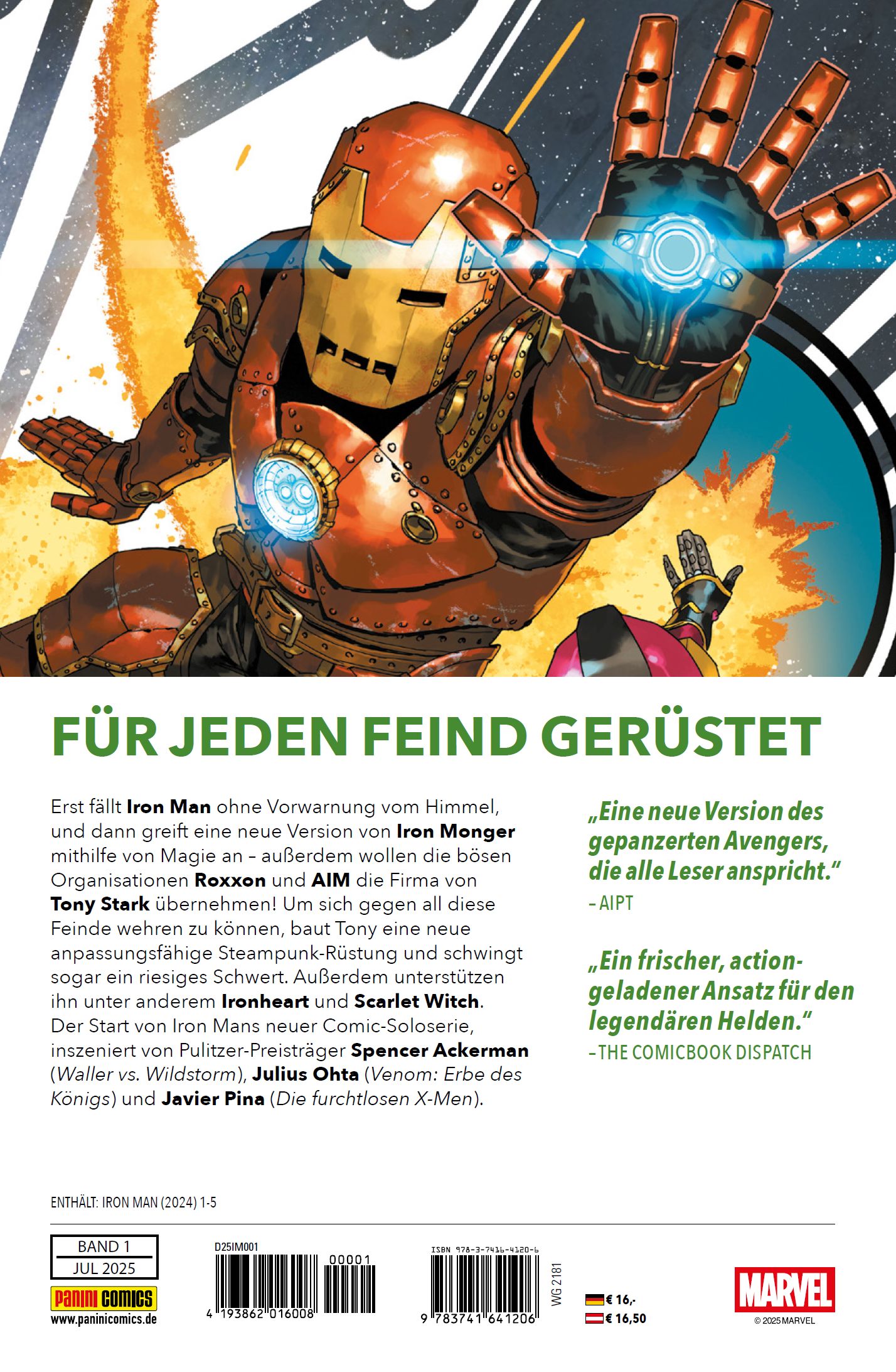 Rückseitencover Iron Man - Neustart