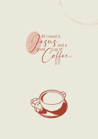 Vorderes Coverbild Notizbuch "Coffee and Jesus" - hell