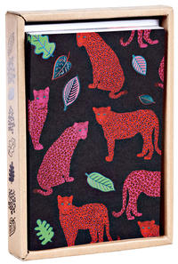 Vorderes Coverbild Luxe Leopards, Grußkarten Box mit Folienakzenten