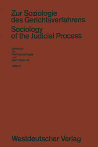 Vorderes Coverbild Zur Soziologie des Gerichtsverfahrens (Sociology of the Judicial Process)